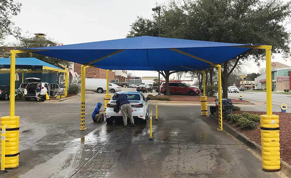 Car Wash & Auto Detailing Shade Covers : The SofTop® Shade Canopy